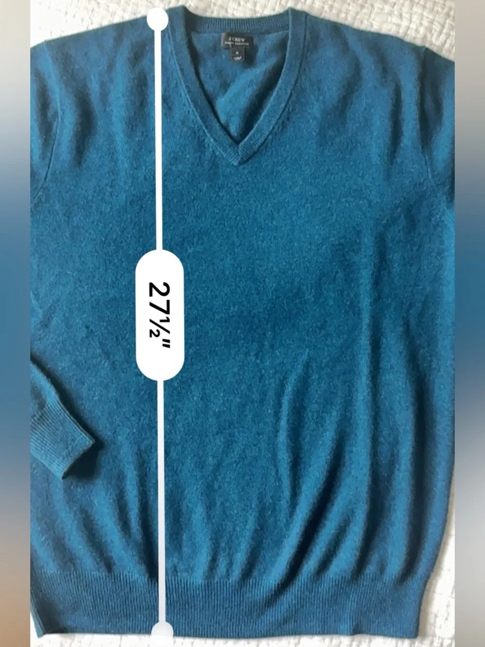 J crew cashmere sweater Italian green emerald  M v neck